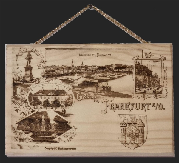 Bild von Frankfurt (Oder) um 1900 auf Holzplatte